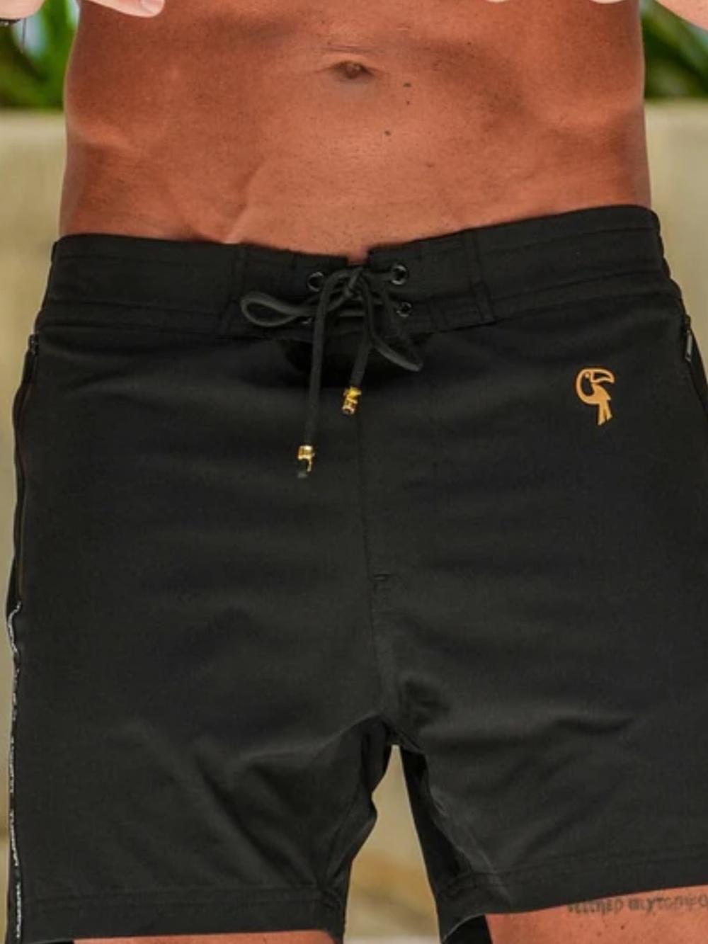 Tucann Men’s Black Athletic Drawstring Shorts with Zipper Pockets